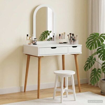 Vidaxl Conjunto De Mesa De Tocador Fauske 2 Uds. Blanco Vidaxl Conjunto De Mesa De Tocador Fauske 2 Uds. Blanco