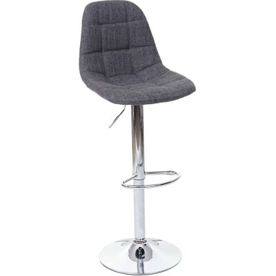 Décoshop26 - Taburete De Bar Silla Mostrador En Tela Gris Patas De Acero Cromado 040005240 Décoshop26 - Taburete De Bar Silla Mostrador En Tela Gris Patas De Acero Cromado 040005240