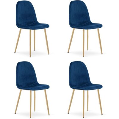 AKORD Silla Padva - Terciopelo Azul Marino / Patas De Roble X 4 AKORD Silla Padva - Terciopelo Azul Marino / Patas De Roble X 4