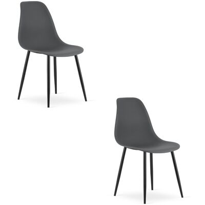 AKORD Silla Wat Gris Oscuro / Patas Negras X 2 AKORD Silla Wat Gris Oscuro / Patas Negras X 2
