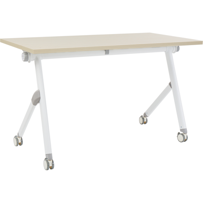 Beliani - Escritorio Rectangular Moderno Plegable Con Ruedas Mesa Móvil Portátil Estructura Metálica 120 X 60 Cm Madera Clara Y Blanco Bendi Beliani - Escritorio Rectangular Moderno Plegable Con Ruedas Mesa Móvil Portátil Estructura Metálica 120 X 60 Cm Madera Clara Y Blanco Bendi