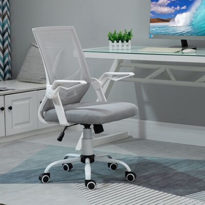 PZCC Vinsetto Silla De Oficina Ergonómica Silla De Malla Con Altura Ajustable Reposabrazos Abatible Soporte Lumbar Transpirable Para Adolescentes Adultos 62,5x55x94-104 Cm Gris PZCC Vinsetto Silla De Oficina Ergonómica Silla De Malla Con Altura Ajustable Reposabrazos Abatible Soporte Lumbar Transpirable Para Adolescentes Adultos 62,5x55x94-104 Cm Gris