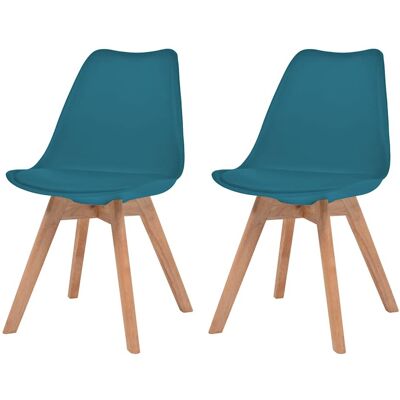 Juego de 2 Sillas de comedor, Plástico turquesa vidaXL - Silla de comedor Juego de 2 Sillas de comedor, Plástico turquesa vidaXL - Silla de comedor