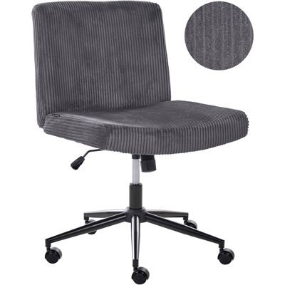 BELIANI Silla De Escritorio Giratoria Con Tapizado De Pana Asiento Ancho Neumático Inclinable Para Oficina En Casa Gris Geddes BELIANI Silla De Escritorio Giratoria Con Tapizado De Pana Asiento Ancho Neumático Inclinable Para Oficina En Casa Gris Geddes