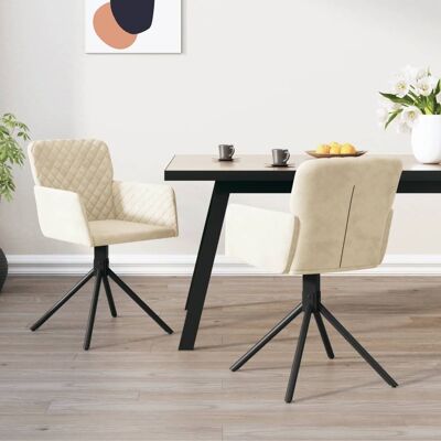 VIDAXL - 2-pack - Velvet - cream - Dining Chairs VIDAXL - 2-pack - Velvet - cream - Dining Chairs