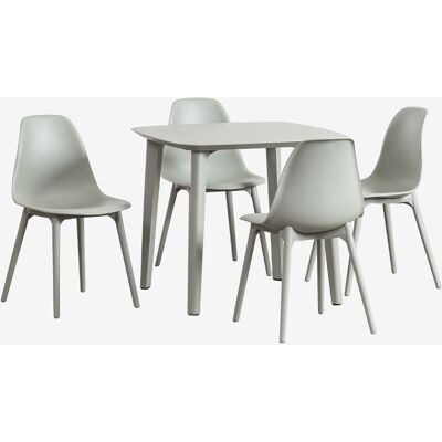 Set De Mesa Cuadrada 85x85 Cm Y 4 Sillas De Jardín En Polipropileno Scand Sklum Set De Mesa Cuadrada 85x85 Cm Y 4 Sillas De Jardín En Polipropileno Scand Sklum