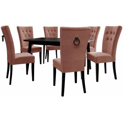 MIRJAN24 Conjunto De Mesas Y Sillas Para Comedor Racine 144, Negro, 76x80x140cm, Diámetro: 0, Número De Asientos: 6, Estilo: Clásicomoderno MIRJAN24 Conjunto De Mesas Y Sillas Para Comedor Racine 144, Negro, 76x80x140cm, Diámetro: 0, Número De Asientos: 6, Estilo: Clásicomoderno