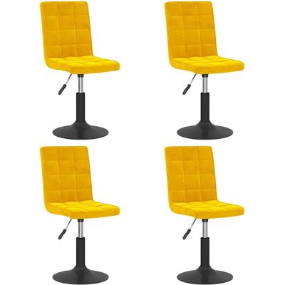 Vidaxl - Sillas giratorias de comedor 4 uds terciopelo amarillo mostaza - Silla de comedor Vidaxl - Sillas giratorias de comedor 4 uds terciopelo amarillo mostaza - Silla de comedor