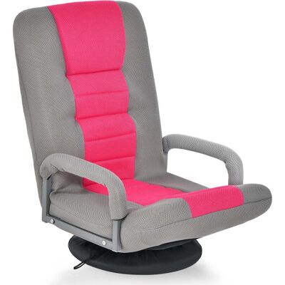 HELLOSHOP26 Silla De Suelo Plegable Con Reposabrazos 61 Cm-87 Cm X 55 Cm X 75 Cm Respaldo Regulable En 6 Posiciones Diseño Ergonómico Tela Rosa 200012105 HELLOSHOP26 Silla De Suelo Plegable Con Reposabrazos 61 Cm-87 Cm X 55 Cm X 75 Cm Respaldo Regulable En 6 Posiciones Diseño Ergonómico Tela Rosa 200012105