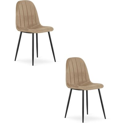 AKORD Silla Padva - Terciopelo Marrón / Patas Negras X 2 AKORD Silla Padva - Terciopelo Marrón / Patas Negras X 2
