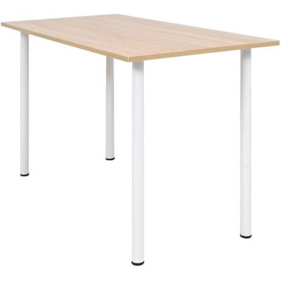 Mesa de comedor de roble blanco vidaXL - 120x60x73cm - Muebles de cocina y comedor Mesa de comedor de roble blanco vidaXL - 120x60x73cm - Muebles de cocina y comedor