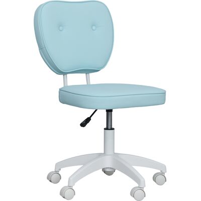 Vinsetto Silla De Escritorio Tapizada En Pu Silla De Oficina Giratoria Con Altura Ajustable Sin Brazos Carga 120 Kg 46x59x82-92 Cm Azul Claro Vinsetto Silla De Escritorio Tapizada En Pu Silla De Oficina Giratoria Con Altura Ajustable Sin Brazos Carga 120 Kg 46x59x82-92 Cm Azul Claro