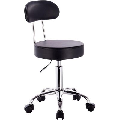 Woltu - Taburete De Trabajo De 1 Pieza Giratorio Taburete De Silla Giratoria Silla De Oficina Con Respaldo De Altura Regulable En Negro Woltu - Taburete De Trabajo De 1 Pieza Giratorio Taburete De Silla Giratoria Silla De Oficina Con Respaldo De Altura Regulable En Negro