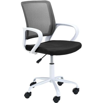 AKORD Silla De Escritorio Infantil Fd6 De Tela Blanco Negro AKORD Silla De Escritorio Infantil Fd6 De Tela Blanco Negro