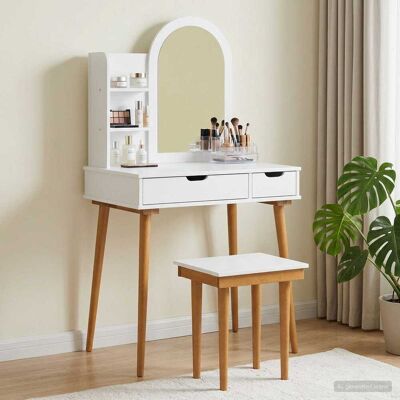 Vidaxl Conjunto De Mesa De Tocador Fauske 4 Uds. Blanco Vidaxl Conjunto De Mesa De Tocador Fauske 4 Uds. Blanco
