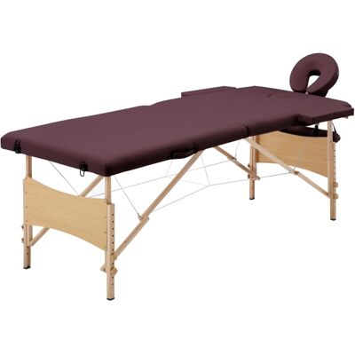 vidaXL Camilla de masaje - Plegable 2 zonas, vino morado vidaXL Camilla de masaje - Plegable 2 zonas, vino morado