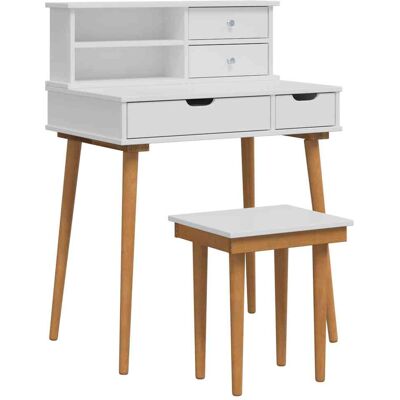 Conjunto De Mesa De Tocador Fauske 3 Pcs Blanco Vidaxl Conjunto De Mesa De Tocador Fauske 3 Pcs Blanco Vidaxl