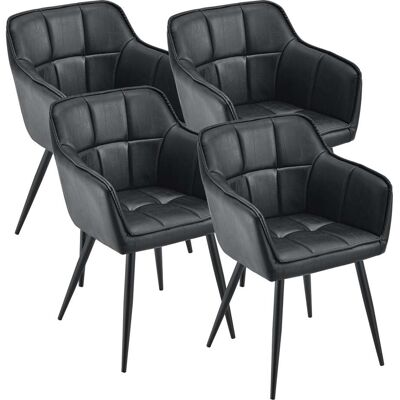 HELLOSHOP26 Lote De 4 Sillas De Comedor Diseño Moderno Robusto 81 X 57 X 53 Cm Negro 030009806 HELLOSHOP26 Lote De 4 Sillas De Comedor Diseño Moderno Robusto 81 X 57 X 53 Cm Negro 030009806