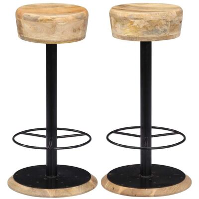 HELLOSHOP26 Lote De Dos Taburetes De Bar De Diseño Silla Asiento Madera Maciza De Mango 1202092 HELLOSHOP26 Lote De Dos Taburetes De Bar De Diseño Silla Asiento Madera Maciza De Mango 1202092