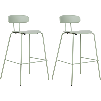 Beliani SIBLEY Sillas de barra verdes claras - Bar Chairs Beliani SIBLEY Sillas de barra verdes claras - Bar Chairs