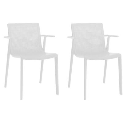 Sillas Con Brazos Beekat Resol Plástico Blanco (pack De 2) Sillas Con Brazos Beekat Resol Plástico Blanco (pack De 2)