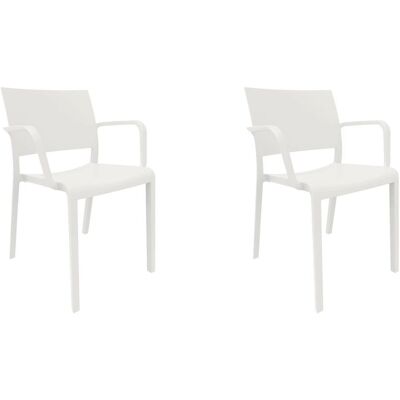 Sillas Con Brazos New Fiona Resol Plástico Blanco (pack De 2) Sillas Con Brazos New Fiona Resol Plástico Blanco (pack De 2)
