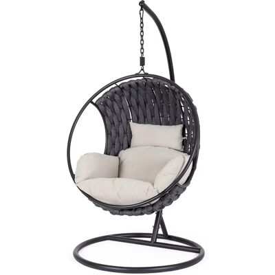 BIZZOTTO Silla Colgante Bolzano Granata 107x113 Acero Negro BIZZOTTO Silla Colgante Bolzano Granata 107x113 Acero Negro