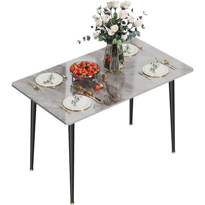 Mesa Comedor Mármol De Cocina: Mesa Rectangular Con Patas De Metal Nortica 120 X 70 X76 Cm Unho, Gris Italia Mesa Comedor Mármol De Cocina: Mesa Rectangular Con Patas De Metal Nortica 120 X 70 X76 Cm Unho, Gris Italia