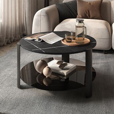 Mesa De Centro Navo, Mármol Negro/negro, 80 X 80 Cm, Vicco Mesa De Centro Navo, Mármol Negro/negro, 80 X 80 Cm, Vicco