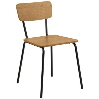 Silla de comedor NORDFORM Peru - Pack de 4 - Negro y Roble - Interior/Exterior Silla de comedor NORDFORM Peru - Pack de 4 - Negro y Roble - Interior/Exterior