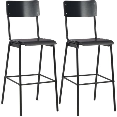 HelloShop26 Taburete de bar de madera contrachapada negro - Muebles de interior HelloShop26 Taburete de bar de madera contrachapada negro - Muebles de interior