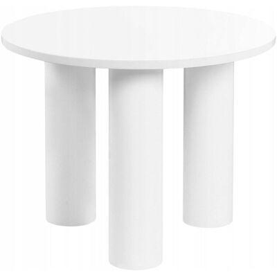 Beliani Senoia Mesa de centro redonda de MDF blanca estilo retro - Mesa de centro Beliani Senoia Mesa de centro redonda de MDF blanca estilo retro - Mesa de centro
