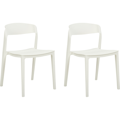 Beliani Sillas de Comedor Apilables Blancas - Sillas de Comedor Beliani Sillas de Comedor Apilables Blancas - Sillas de Comedor
