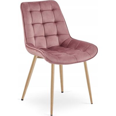 AKORD Silla Bera - Terciopelo Rosa Oscuro / Patas De Roble X 1 AKORD Silla Bera - Terciopelo Rosa Oscuro / Patas De Roble X 1