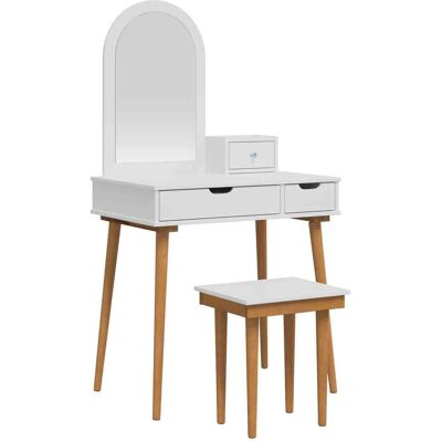 Conjunto De Mesa De Tocador Fauske 4 Pcs Blanco Vidaxl Conjunto De Mesa De Tocador Fauske 4 Pcs Blanco Vidaxl