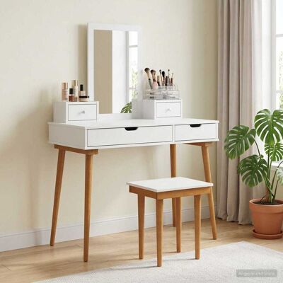 Vidaxl Conjunto De Mesa De Tocador Fauske 5 Uds. Blanco Vidaxl Conjunto De Mesa De Tocador Fauske 5 Uds. Blanco