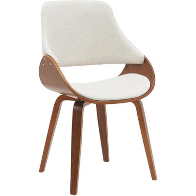 DÉCOSHOP26 Illa De Comedor X1 Asiento Acolchado Tela Crema Estructura Madera Curvada Acabado Nogal Estilo Moderno 10000782 DÉCOSHOP26 Illa De Comedor X1 Asiento Acolchado Tela Crema Estructura Madera Curvada Acabado Nogal Estilo Moderno 10000782