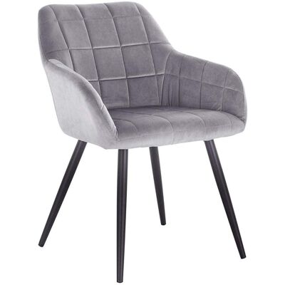 HELLOSHOP26 Silla de comedor de terciopelo - Gris - Diseño moderno HELLOSHOP26 Silla de comedor de terciopelo - Gris - Diseño moderno