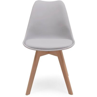 HOMELY Silla De Comedor Day Asiento De Polipropileno Y Patas Madera De Haya Gris Claro 66010 HOMELY Silla De Comedor Day Asiento De Polipropileno Y Patas Madera De Haya Gris Claro 66010