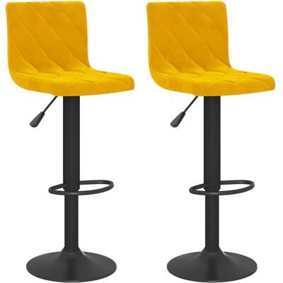 Taburetes De Cocina 2 Unidades Terciopelo Amarillo Mostaza Vidaxl Taburetes De Cocina 2 Unidades Terciopelo Amarillo Mostaza Vidaxl