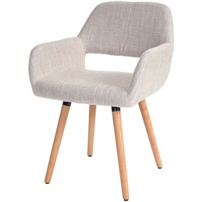 Décoshop26 - Escritorio De Visita Silla Comedor Sin Ruedas Diseño Retro En Tela Crema Base Madera Clara 040002146 Décoshop26 - Escritorio De Visita Silla Comedor Sin Ruedas Diseño Retro En Tela Crema Base Madera Clara 040002146