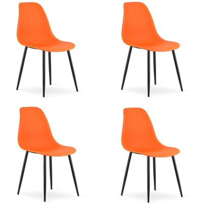 AKORD Silla Wat Naranja / Patas Negras X 4 AKORD Silla Wat Naranja / Patas Negras X 4