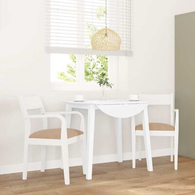 vidaXL Gummibaum Weiß - Sillas de comedor - Ergonómicas, madera maciza, con cojines vidaXL Gummibaum Weiß - Sillas de comedor - Ergonómicas, madera maciza, con cojines