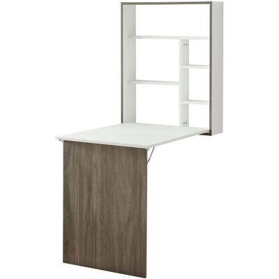 HELLOSHOP26 Escritorio Mesa Puesto De Trabajo De Pared Plegable 72 X 77 X 59 Cm Blanco Efecto Madera 030009060 HELLOSHOP26 Escritorio Mesa Puesto De Trabajo De Pared Plegable 72 X 77 X 59 Cm Blanco Efecto Madera 030009060