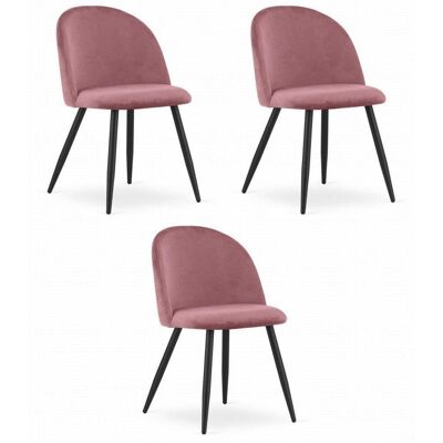 AKORD Silla Bello - Terciopelo Rosa Oscuro / Patas Negras X 3 AKORD Silla Bello - Terciopelo Rosa Oscuro / Patas Negras X 3