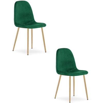 AKORD Silla Padva - Terciopelo Verde / Patas De Roble X 2 AKORD Silla Padva - Terciopelo Verde / Patas De Roble X 2