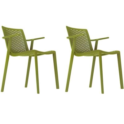 Sillas Con Brazos Netkat Resol Plástico Verde (pack De 2) Sillas Con Brazos Netkat Resol Plástico Verde (pack De 2)