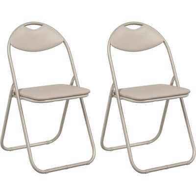 Silla Plegable 2 Uds. Cuero Sintético Arena 48 X 43,5 X 81 Cm Vidaxl Silla Plegable 2 Uds. Cuero Sintético Arena 48 X 43,5 X 81 Cm Vidaxl