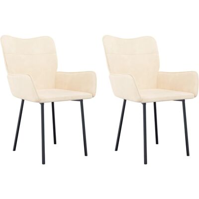 vidaXL - Altro - Cream - Velvet - Dining Chairs vidaXL - Altro - Cream - Velvet - Dining Chairs
