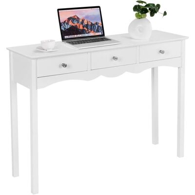Costway Escritorio Con 3 Cajones Mesa Consola Mesa Multifunción En Mdf Mesa De Ordenador Para Oficina Casa Blanco Costway Escritorio Con 3 Cajones Mesa Consola Mesa Multifunción En Mdf Mesa De Ordenador Para Oficina Casa Blanco